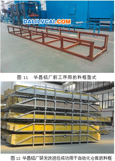華昌鋁材廠前工序用料框與研發改進成功用于自動化倉庫的料框圖對比-大瀝鋁材網