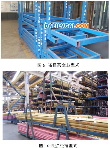 福建某鋁材廠料框圖與鳳鋁存放鋁型材的料框形式圖對比-大瀝鋁材網