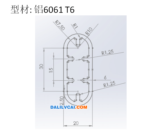6061工業鋁型材圖