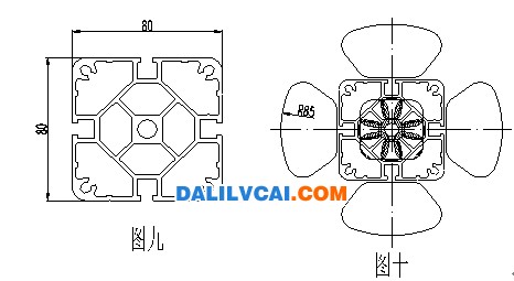 工業流水線鋁型材結構件截面圖及模具設計方案