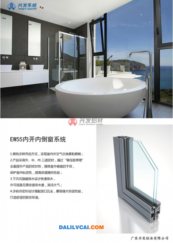 窗戶內倒的時候，進入房間的氣流以及雨水就會受到玻璃的阻擋，有效防止雨水濺入室內，即便是不在家的時候，也無需擔心刮風下雨、灰塵粒子所帶來的煩惱了。內開內倒窗多鎖點密封，可以使門窗的密封性大大增強，使其保溫性和隔音性也隨之得到提升。
