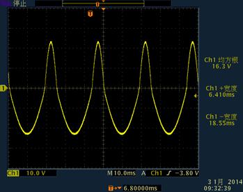 不對稱交流,正頻率80Hz,有效值16V,負頻率27Hz,有效值16V